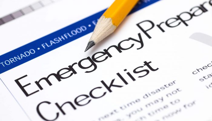 Documento que dice Lista de comprobación para prepararse en caso de emergencias