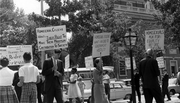 LGBTQ 1965, foto de protesta en grupo