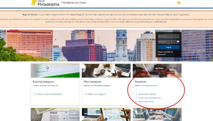 Pay Philly Taxes Online No Login Required Department Of Revenue 