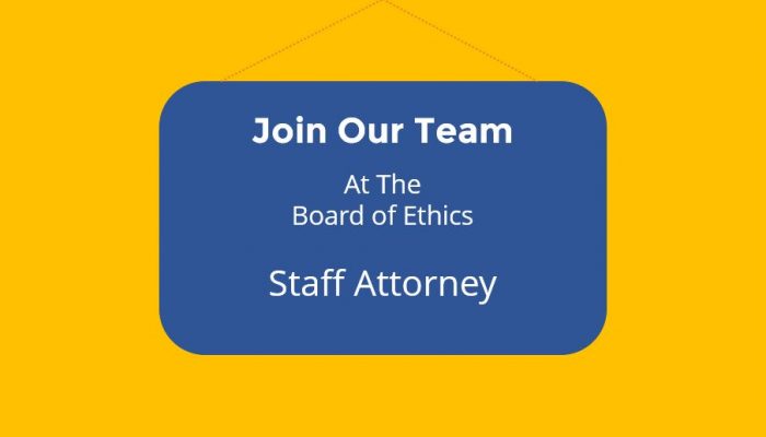 Únase a nuestro equipo de la Junta de Ética como abogado de plantilla