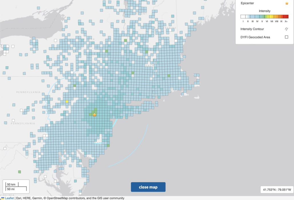 Updates to Earthquake Felt in Philadelphia Region | Office of Emergency ...